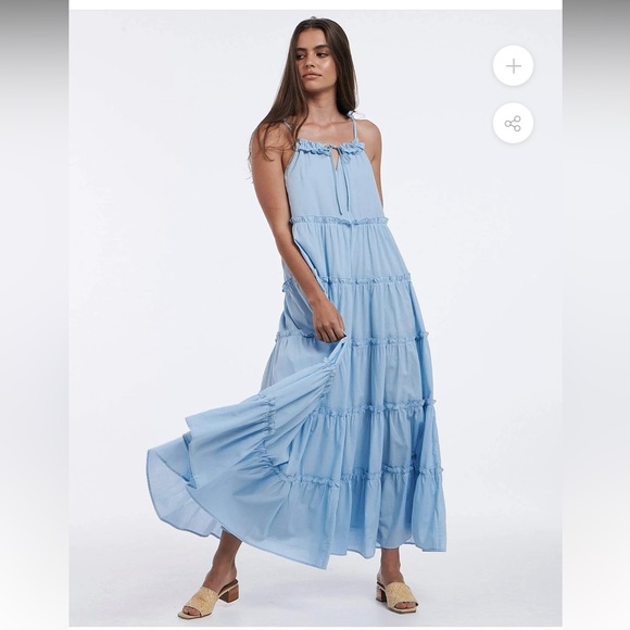 Charlie Holiday Dresses & Skirts - NWOT Charlie Holiday Senorita Tiered Maxi Dress, Size USA 2/XS, Color Sky Blue